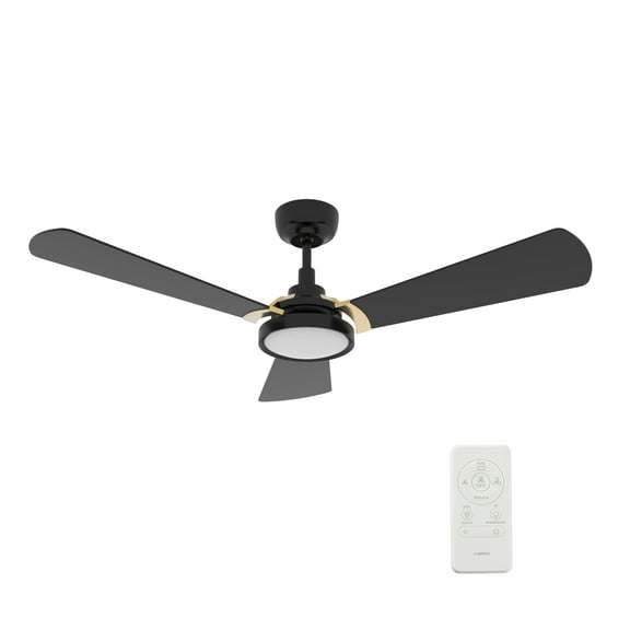 Smaair 56" Black Smart Ceiling Fan with Remote Dim Light Kit for Indoor