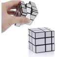 thumbnail image 3 of Mirror Cube Set, Mirror Blocks 3x3x3 Mirror Speed Cube Set Bundle Mirrored Cube Pack Puzzle Toys Silver Gold Pack of 2, 3 of 4