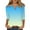 Sky Blue, variant on Ladies Tops 3/4 Sleeve Tops for Women Summer Notched V Neck Plain T Shirts Casual Cute Three Quarter Length Blouses Women's 3/4 Sleeve Tops Purple L