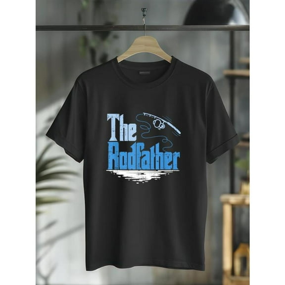 Angler's Pride Tee – 'The Rodfather' Playful Fishing Enthusiast Shirt | 100% Breathable Cotton for Outdoor Adventures