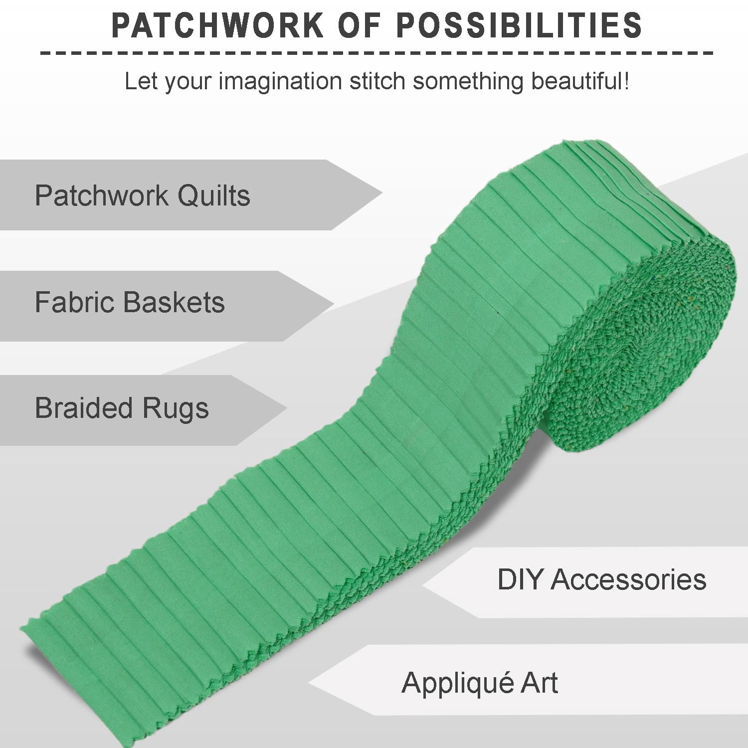 Soimoi Solid Jelly Roll Fabric Strips for Quilting, 2.5" Precut for DIY, 40 Strip Assorted Bundle, Jelly Roll For Scrapbooking, Perfect Quilting Fabric for Sewing, Craft, Home Decor- Mint Green