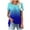 Blue, variant on JTZGDY Fake Two Piece Tunic Tops for Women Casual V Neck Summer Tie Dye Gradient Print Short Sleeve Ruched Pleated T-Shirts Loose Flowy Dressy Ladies Elegant Blouse Blue XXL