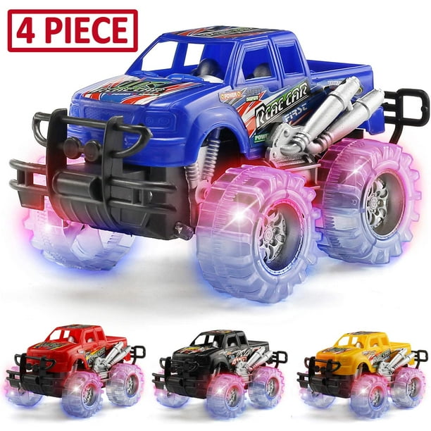 Gold Toy 4 Pack 4 Colors Light Up Monster Truck S