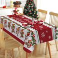 thumbnail image 1 of Merry Christmas Gingerbread Man Rectangle Tablecloth 60 x 84 Inch, Xmas Peppermint Candy Holly Red Berry Decorative Table Cloth Dining Table Cover, Winter Holiday Dinner Party Picnic Decoration, 1 of 5