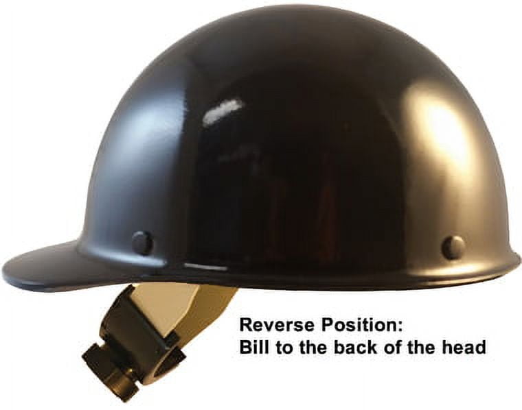 MSA Skull Guard Hard Hat - Fiberglass Cap Style With Swing Suspension - Custom Black Color