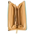 thumbnail image 3 of Women's Aqua Glossy Patent Leather Wallet with Card Holder Organizers and Convertible Vegan Leather Strap Wristlet, 3 of 6