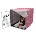 thumbnail image 2 of Bohemian Dog Crate Cover, Continuous Pattern with Abstract Design Feathers Abstract, Easy to Use Pet Kennel Cover Small Dogs Puppies Kittens, 7 Sizes, Pastel Pink and White, by Ambesonne, 2 of 6