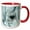 Red/White, variant on 3drose, Elegant Teal Green Heart, Teal Satin Look, 11oz Two-tone Black Mug