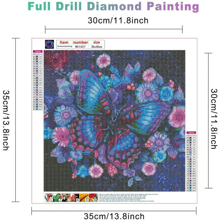  ijbnhd Butterfly Diamond Art Painting Kits for Adults - Full  Drill Diamond Dots Paintings for Beginners, Round 5D Paint with Diamonds  Pictures Gem Art Painting Kits DIY Crafts Kits 12x16in 