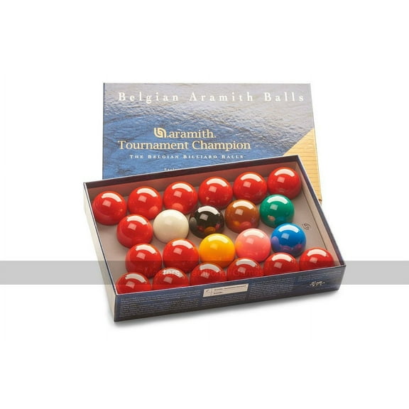 Aramith Tournament Champion Snooker Balls (2 and 1/16 inch, 52.5mm, with 15 reds)