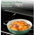 thumbnail image 3 of Koch Systeme CS 6QT Non-Stick Deep Frying Pan with Lid, Saute Pan with Aluminum Ceramic Coating, Dishwasher and Oven Safe, Green, 3 of 10