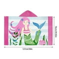 thumbnail image 2 of Kids Hooded Beach Bath Towel 50x30 Inch Soft Absorbent with Snaps Cartoon Styles Machine Washable for Boys Girls Shower Beach Pool, 2 of 3