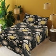 thumbnail image 2 of Ambesonne Zodiac Fitted & Flat Sheet with Shams 4 Pcs Set, Retro Sun and Moon Pattern, Calking, Ivory Mustard, 2 of 5