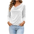 thumbnail image 4 of Tqcoqu Women's 2026 Velvet Cowl Neck Long Sleeve Blouse Elegant Dressy Top for Holiday Party Casual Outfits, 4 of 8