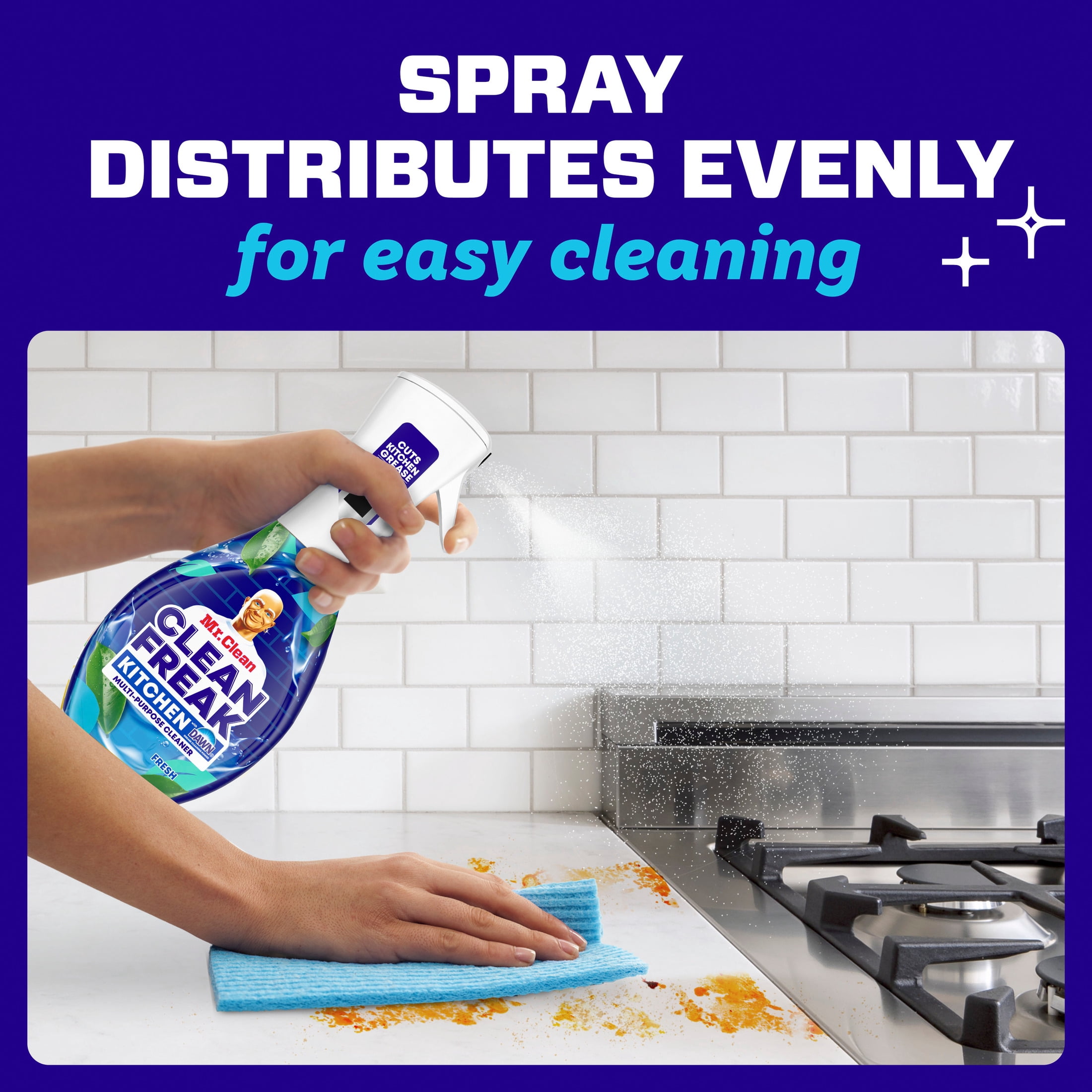 (6 pack) Mr. Clean Clean Freak Fresh Kitchen Multi Purpose Degreaser, 16 Fl oz, Household Cleaner