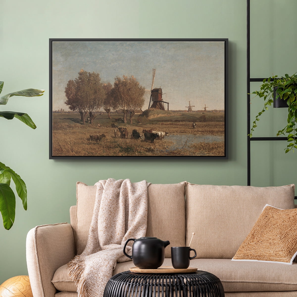Vintage Landscape-CDII By Wexford Home Framed in Black Wood Gallery Wrapped Canvas 17 in. x 25 in.