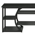 thumbnail image 6 of ModFusion 63" Black TV Stand with LED Light Strip & Power Outlets, Modern Entertainment Cabinet with Metal Frame & Storage Shelves, Fits TVs Up to 70", 6 of 7