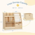 thumbnail image 2 of Curipeer 30'' Kids Bookshelf , 3-Tier Toy Storage Organizer with Removable Toy Bins, Natural Wood, 2 of 8