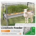 thumbnail image 2 of Kojem Livestock 2-in-1 Hay & Grain Feeder Storage and Dispensing Feed Pan 55 Gallon Capacity Livestock Hay Feeders for Goats, Sheep, Horses Steel Powder Coated Silvery, 2 of 8