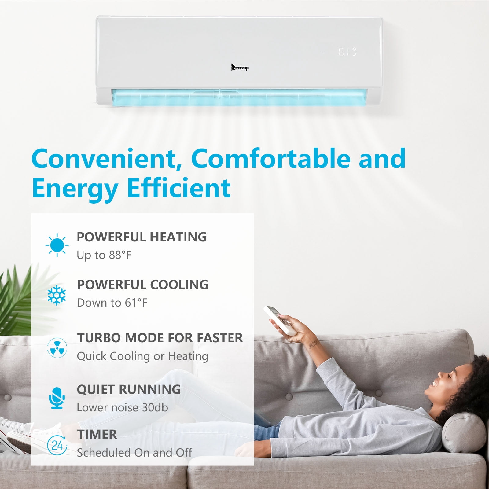 Ktaxon 5000 BTU Window Air Conditioner, 3-in-1 Cool/Fan/Dehumidifier Window AC Unit, Easycool Air Conditioner with Remote Control, Cools up to 150 Sq. Ft.