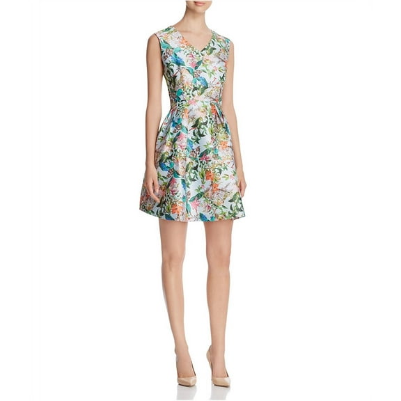 Finity Womens Casual Fit & Flare Dress, Multicoloured, 10