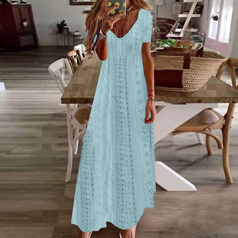 white christmas dresses Clearwater Crochet Short Sleeve Maxi Dress White main image 1