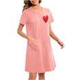 thumbnail image 5 of Ohufall Women Zipper Robe Short Sleeve Duster Housecoat Short Bathrobes Zip Front Nightgown with Pockets, 5 of 5
