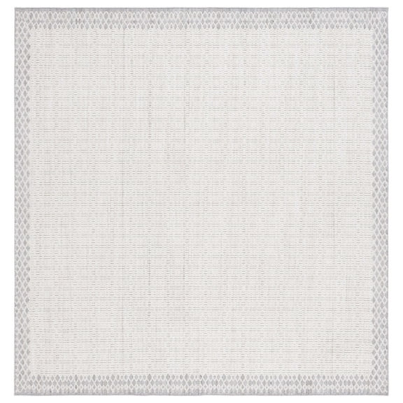 SAFAVIEH Martha Stewart Serenity Felicia Bordered Area Rug, Ivory/Grey, 6'7" x 6'7" Square