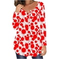 thumbnail image 1 of Camisas Para Mujer Camiseta Casual Impreso Manga Larga Cuello Redondo Fruncido Jersey Blusa Tops Odeerbi ODB128261, 1 of 6