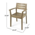 thumbnail image 5 of Jaxson Outdoor 3 Piece Acacia Wood Bistro Set with Cross Legged Bistro Table, Gray, 5 of 7