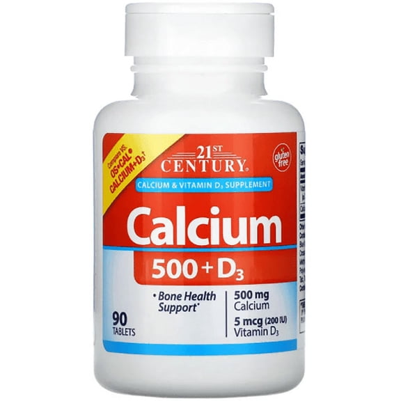 21st Century Calcium 500   D3, 90 Tablets