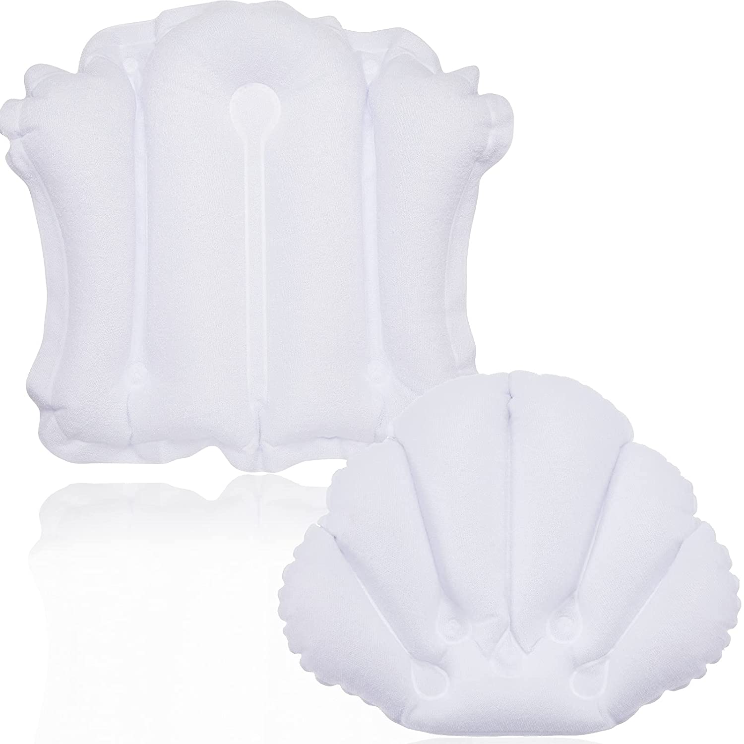 2 Pieces Inflatable Bath Pillow for Tub Pillows for Bath Terry Cloth