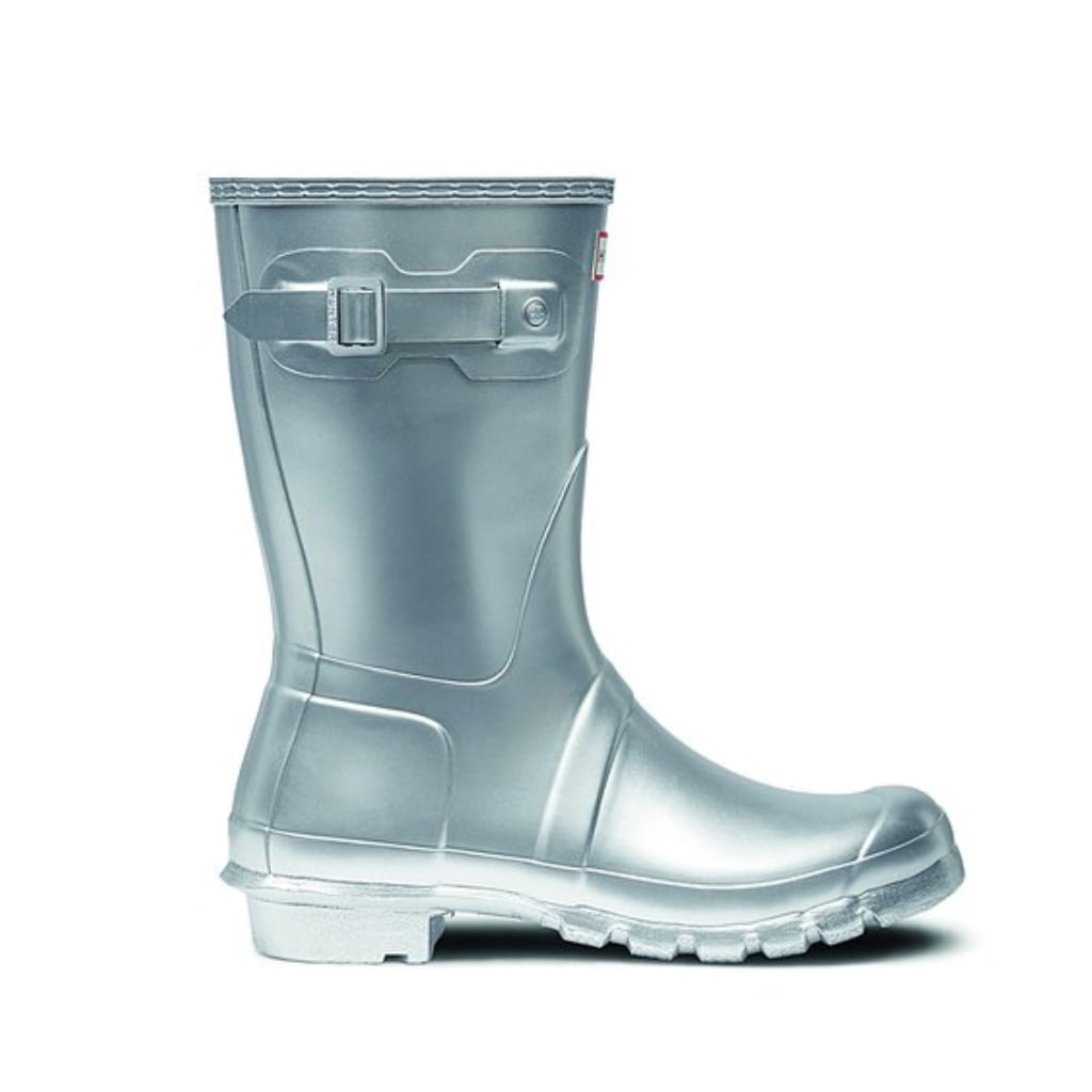 short silver hunter boots