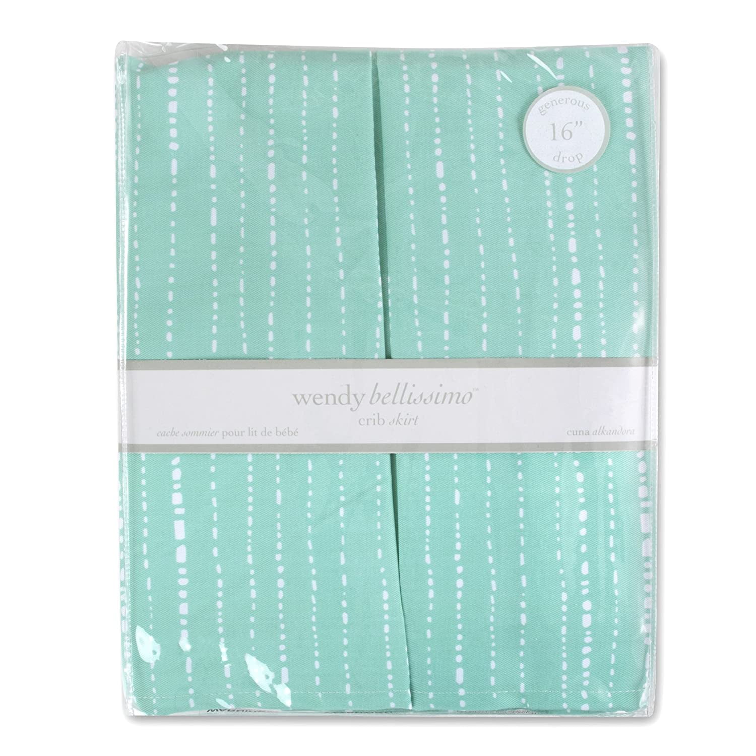 Wendy Bellissimo Crib Skirt Teal White 65 Polyester 35 Cotton By Visit The Wendy Bellissimo Store Walmart Com Walmart Com