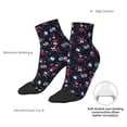 thumbnail image 6 of Rateoe Vintage Rose Pattern Quarter Crew Socks,Toe Seamed Ankle Socks,Cotton Cushioned Breathable Athletic Crew Sports Socks, 6 of 7