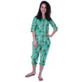 thumbnail image 2 of Moomaya Printed Cotton 3/4 Sleeve Shirt With Capri 2 Piece Nightwear Set Sleepwear For Womens, 2 of 7
