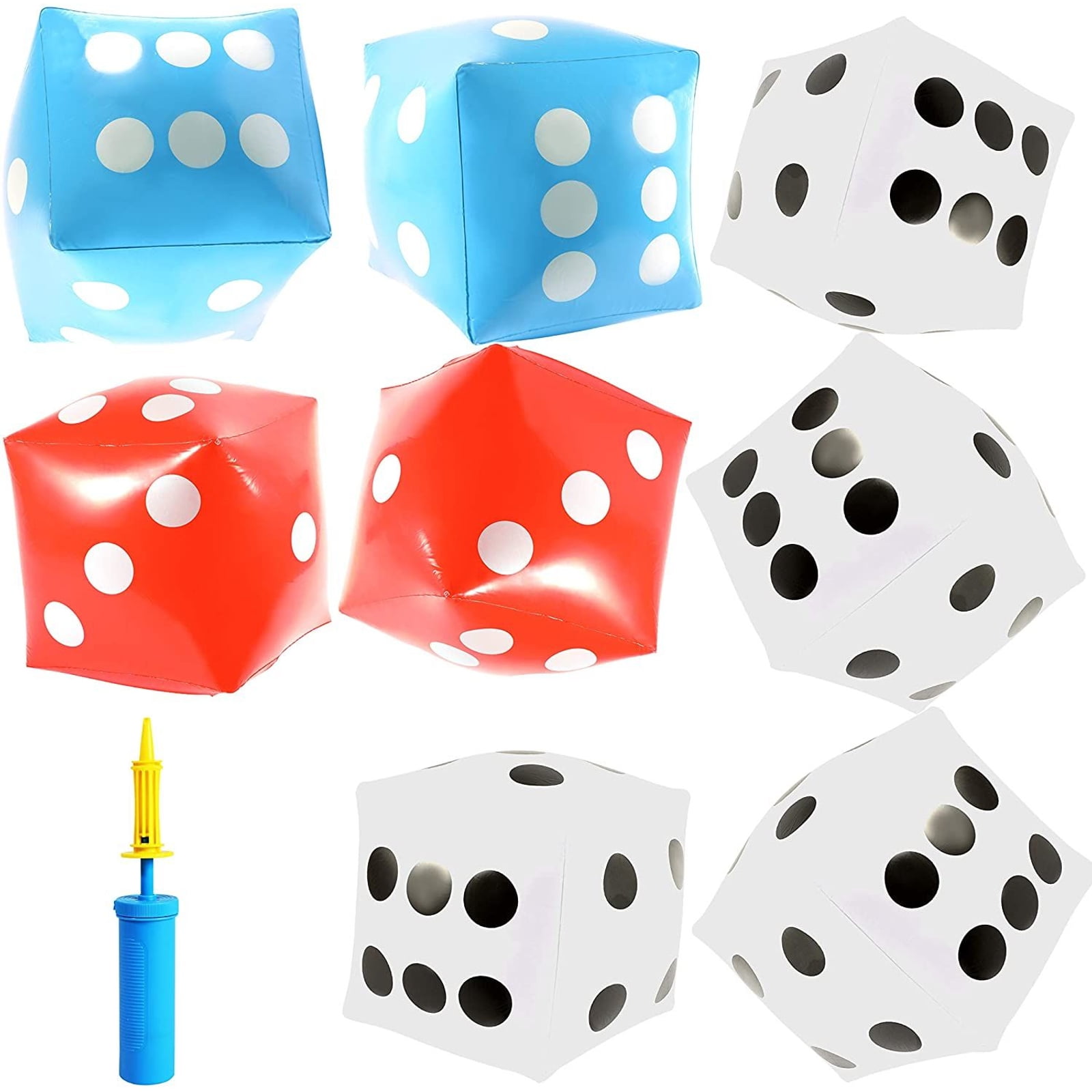Outdoor Family Beach Game Toy Party Inflatable Dice in Blue Novelty Garden 
