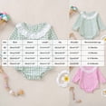 thumbnail image 3 of Newborn Baby Girl Fall Outfit Plaid Bubble Romper Long Sleeve Bodysuit, 3 of 7