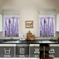 thumbnail image 4 of Purple Lavender Flower Butterflies Kitchen Curtain Valance 3 Piece Set Short Curtain Sink Window Decor 36 Inch Small Window Treatment Tier 27.5x36 Length, 4 of 6