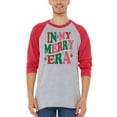 thumbnail image 2 of Shop4Ever Men's In My Merry Era Christmas Time Raglan Baseball Shirt Medium Black/White, 2 of 4