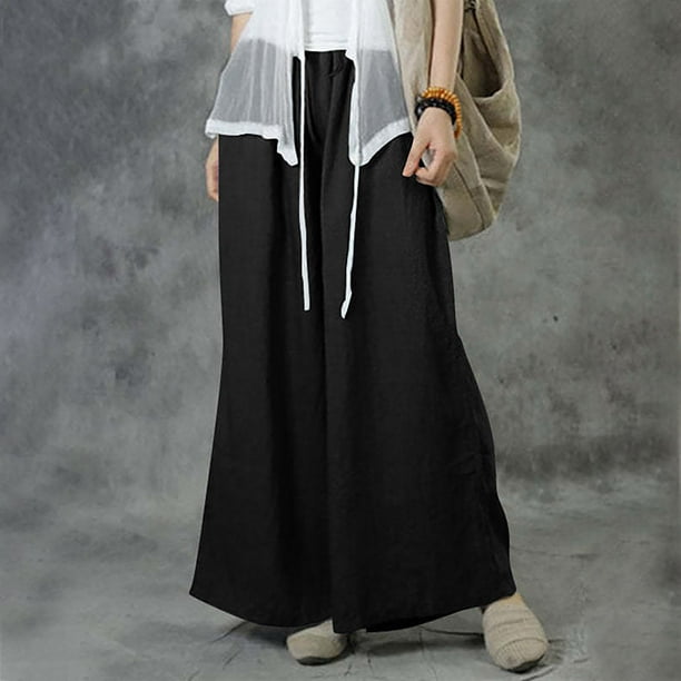zanvin Linen Pants for Women,Clearance Womens Fashion Summer Solid Casual  Pocket Elastic Waist Long Pants Cargo Pants Women 