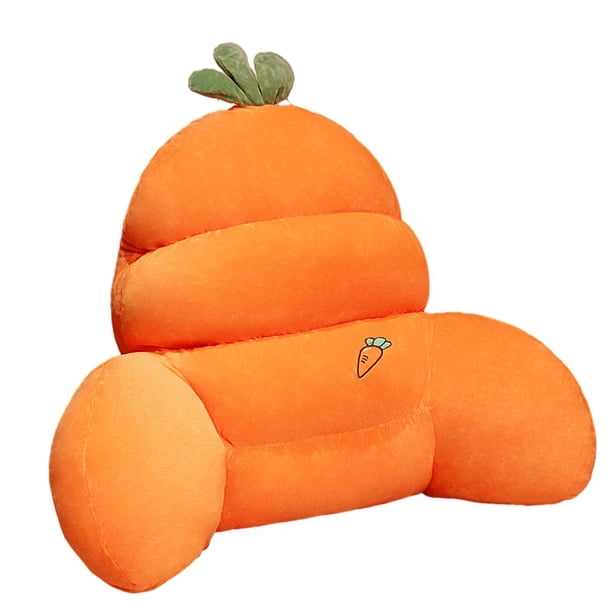 Cojín de respaldo Cojín de silla con reposabrazos Cojín de cintura para la comodidad de la cama Respaldo de felpa Naranja