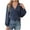 Navy, variant on Diufon Womens Pullover Tops Fall Solid Color Casual Loose Blouses V Neck Long Sleeve Tops