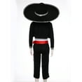 thumbnail image 3 of renvena Kids Boys Mexican Amigo Outfits Mariachi Charro Fancy Dress Pants Set for Halloween Theme Party Black 9-10, 3 of 7
