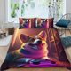 thumbnail image 2 of Corgi Conjunto de sábanas temático, trío de piezas, cómodo y amigable con la piel, diseño único, regalo de decoración para el hogar para familiares, amigos y fans,173cm *218cm, 2 of 6