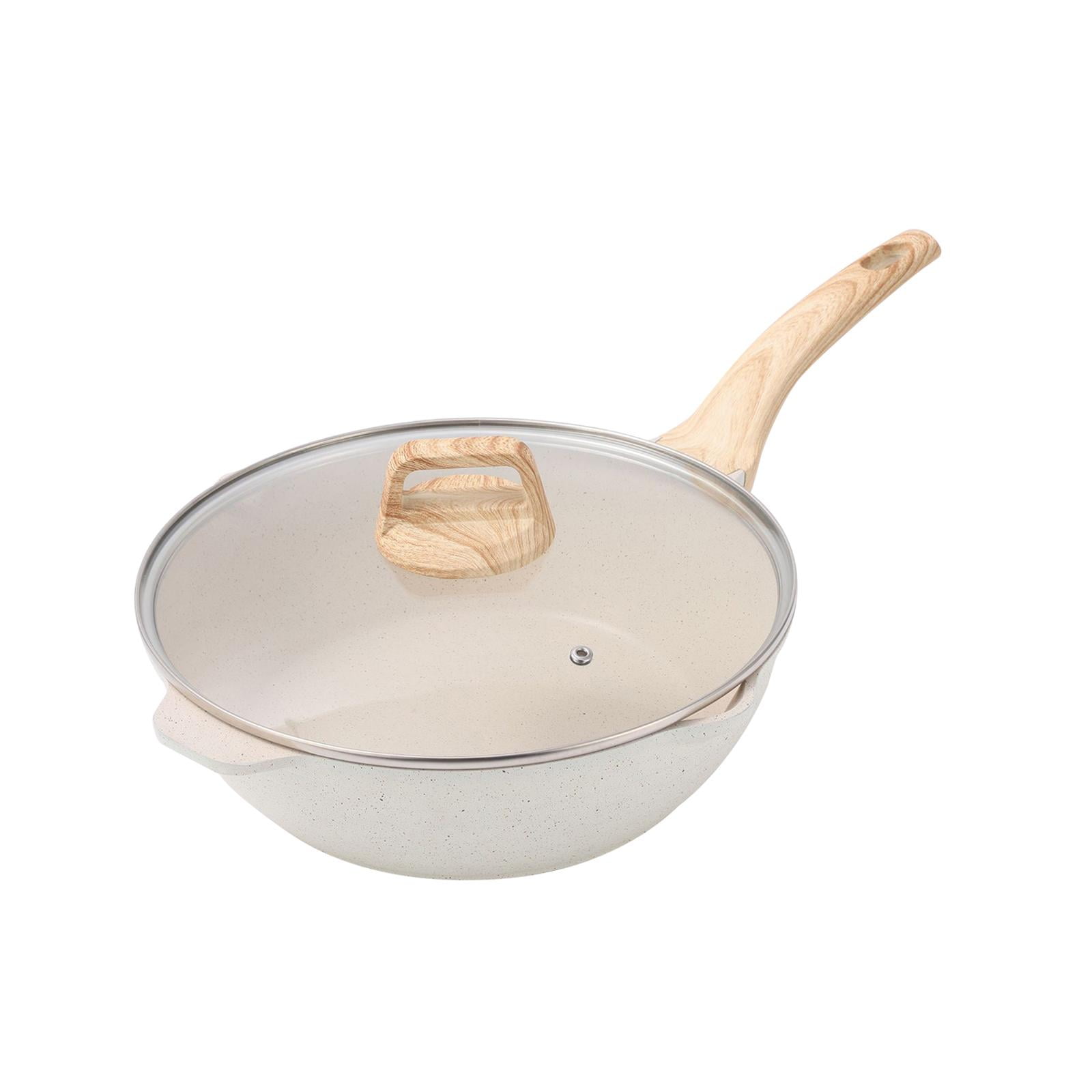 Baoblaze 24cm Deep Frying Pan Non Stick with Lid Smooth Surface Multipurpose Cookware