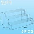 thumbnail image 2 of 3 Pieces Acrylic Risers Display Stands 3 Tier Perfume Organizer Display Shelf Versatile Cupcake Stand Holder for Figures Dessert Party Decoration Organizer Clear Acrylic Display Accessory, 2 of 4