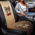 thumbnail image 4 of Eheartsgir Leopard Cherry Bow Print Car Front Seat Covers for Universal Fit, Non Slip Comfortable Quilted 2 Pack Polyester Vehicle Seat Protector for Pets and Daily Use, 4 of 7