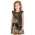 thumbnail image 1 of Balery Cat Family Camisón de princesa para niñas, pijama de algodón con mangas abullonadas, suave y bonito.-Medium, 1 of 6