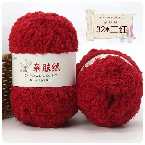 Hilo de lana suave para tejer para bebé, hilo grueso de terciopelo de fibra, hilo de ganchillo para tejer a mano, tela para suéter DIY, 50g por juego